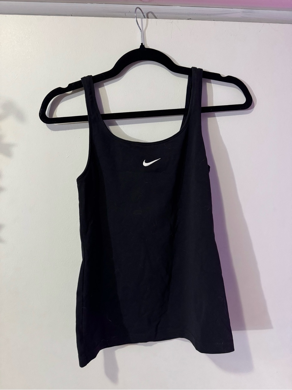Nike Black Women's Scoop Neck Athletic Tank with White Swoosh